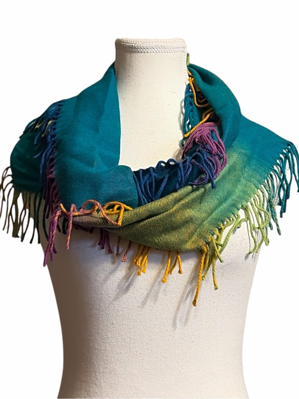 Fraas multicolored Gradient Fringe Infinity Scarf